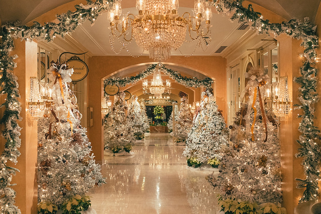 Royal Sonesta Hotel Lobby Christmas Decorations in the French Quarter of New Orleans